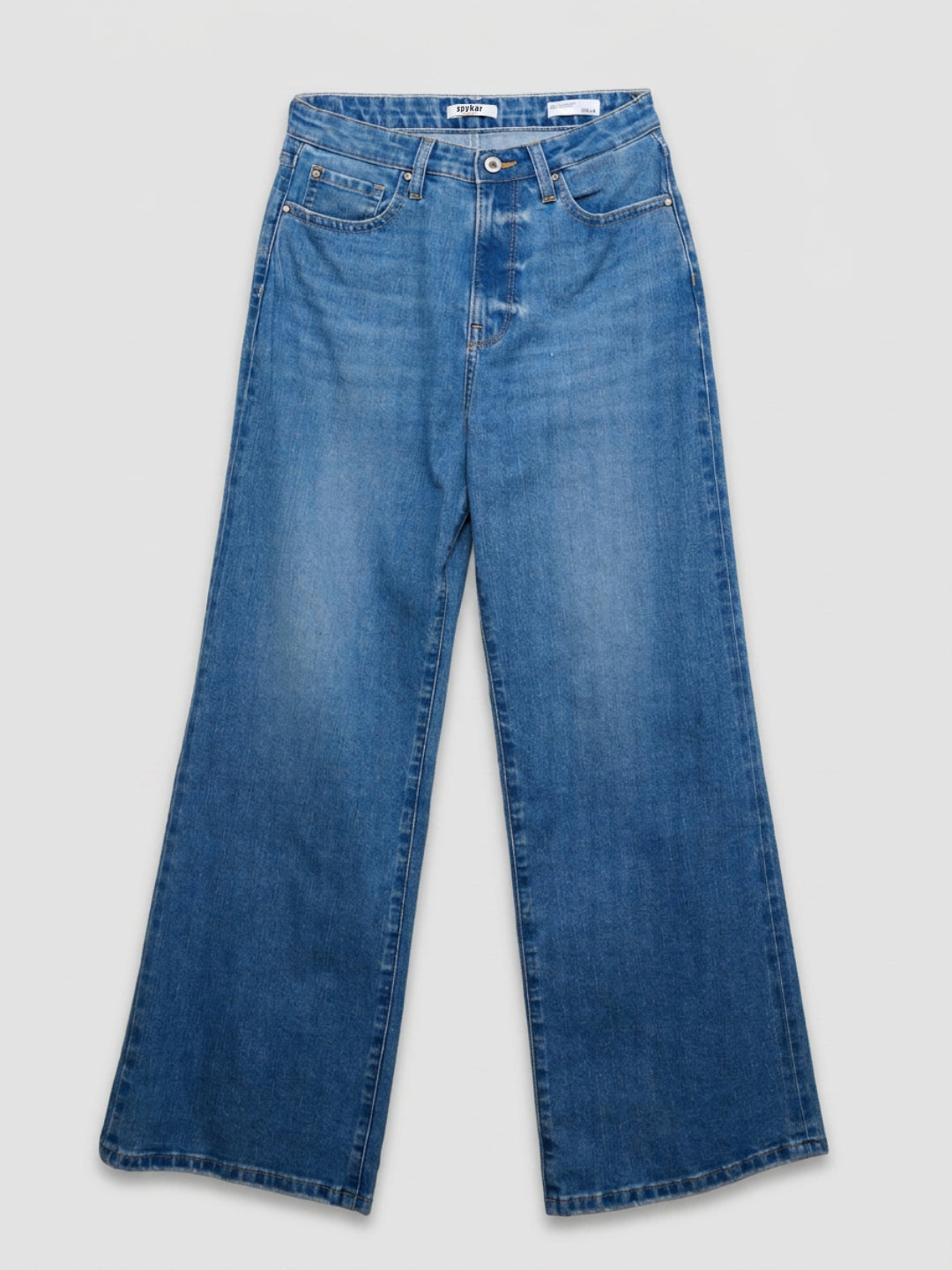 Women Bella Jeans Straight Fit Mid Blue High Rise