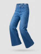 Women Bella Jeans Straight Fit Mid Blue High Rise