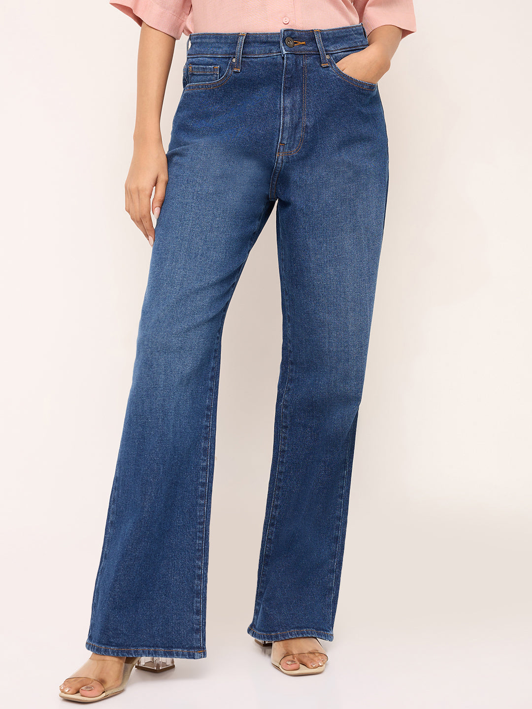 Women Bella Jeans Straight Fit Vintage Blue High Rise