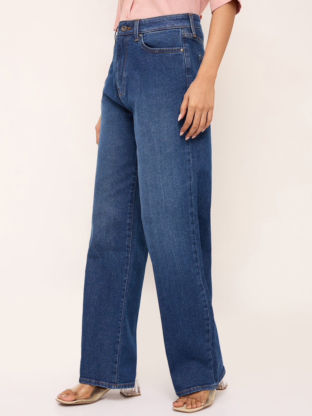 Women Bella Jeans Straight Fit Vintage Blue High Rise