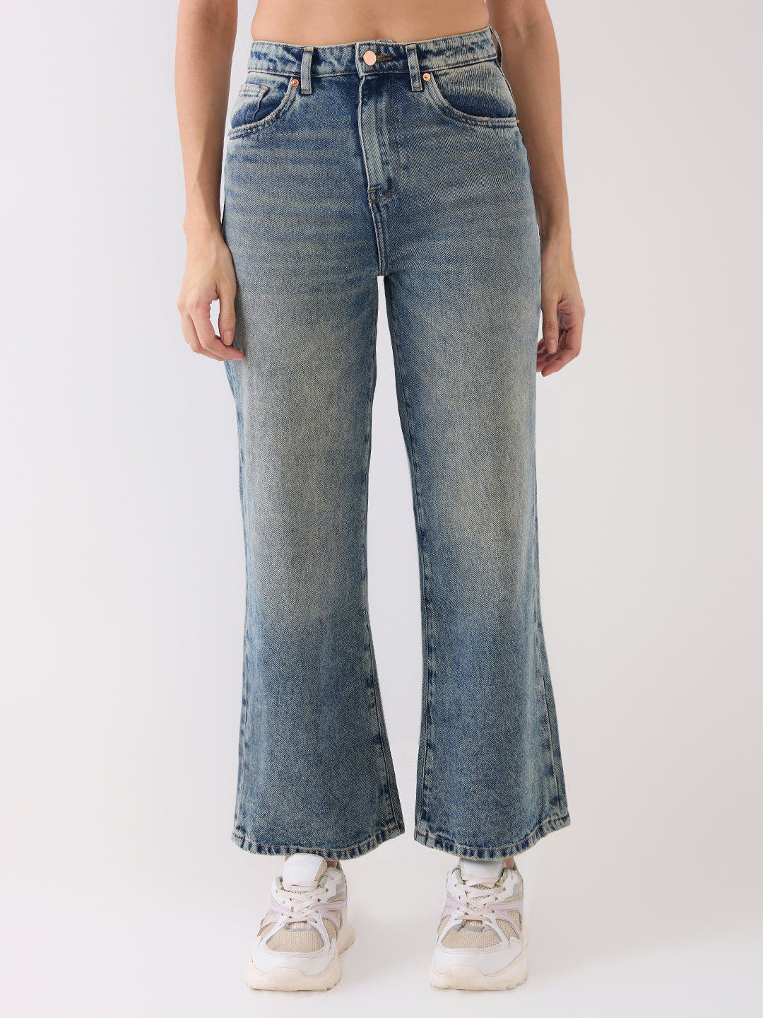 Spykar Blue High Rise Boot Cut Casual Jeans For Women