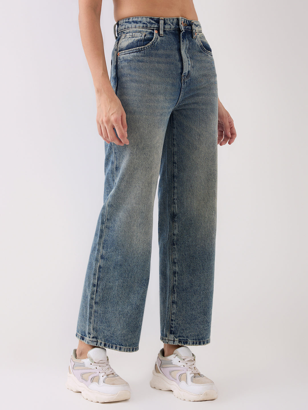 Spykar Blue High Rise Boot Cut Casual Jeans For Women