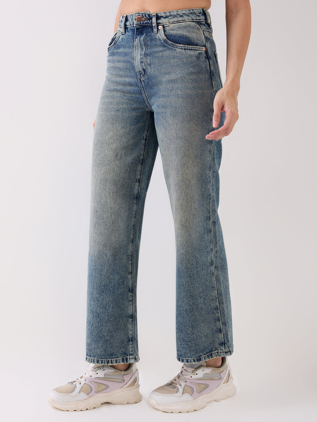 Spykar Blue High Rise Boot Cut Casual Jeans For Women