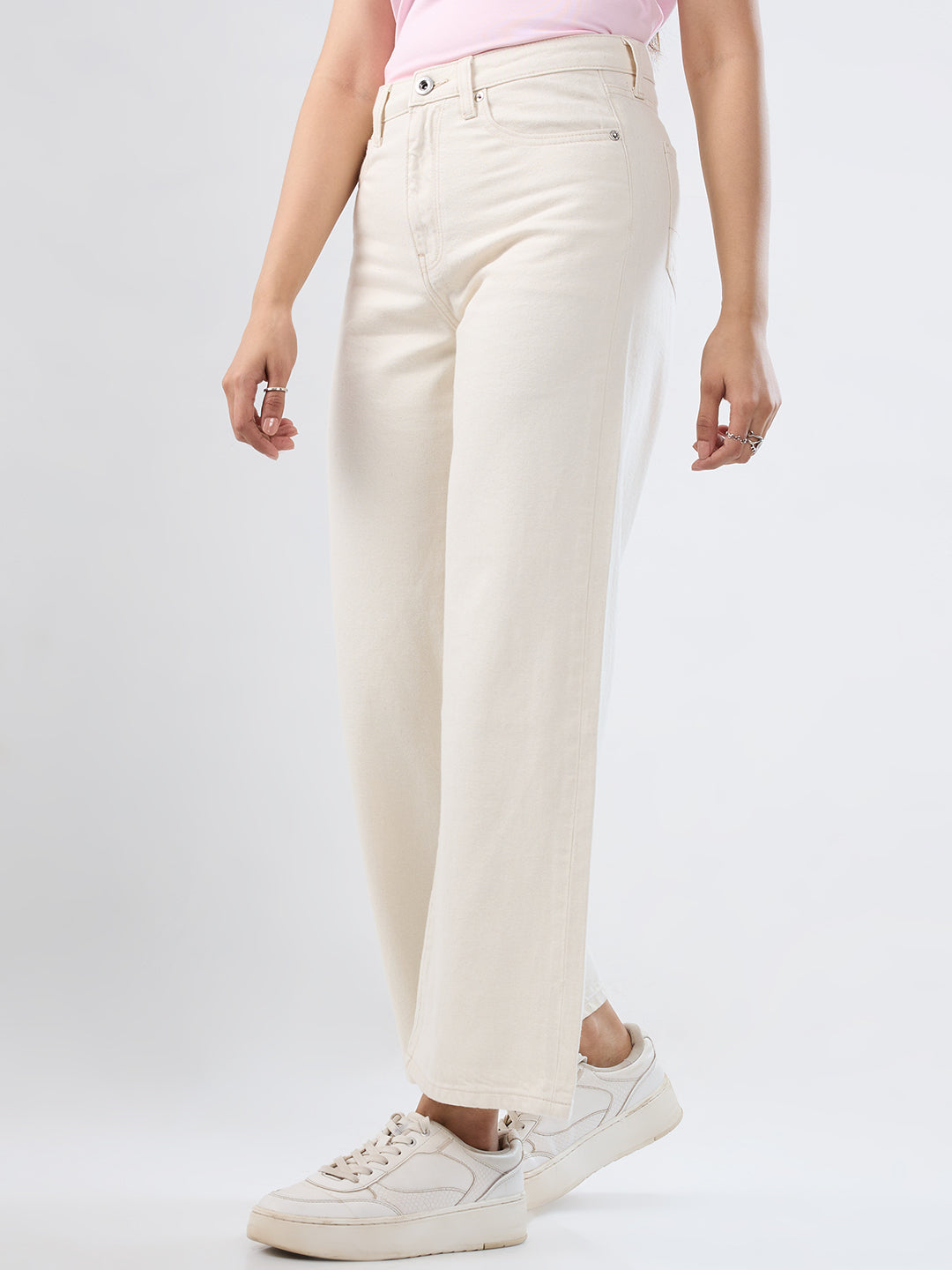 Women Bella-Wide Jeans Wide Leg White High Rise