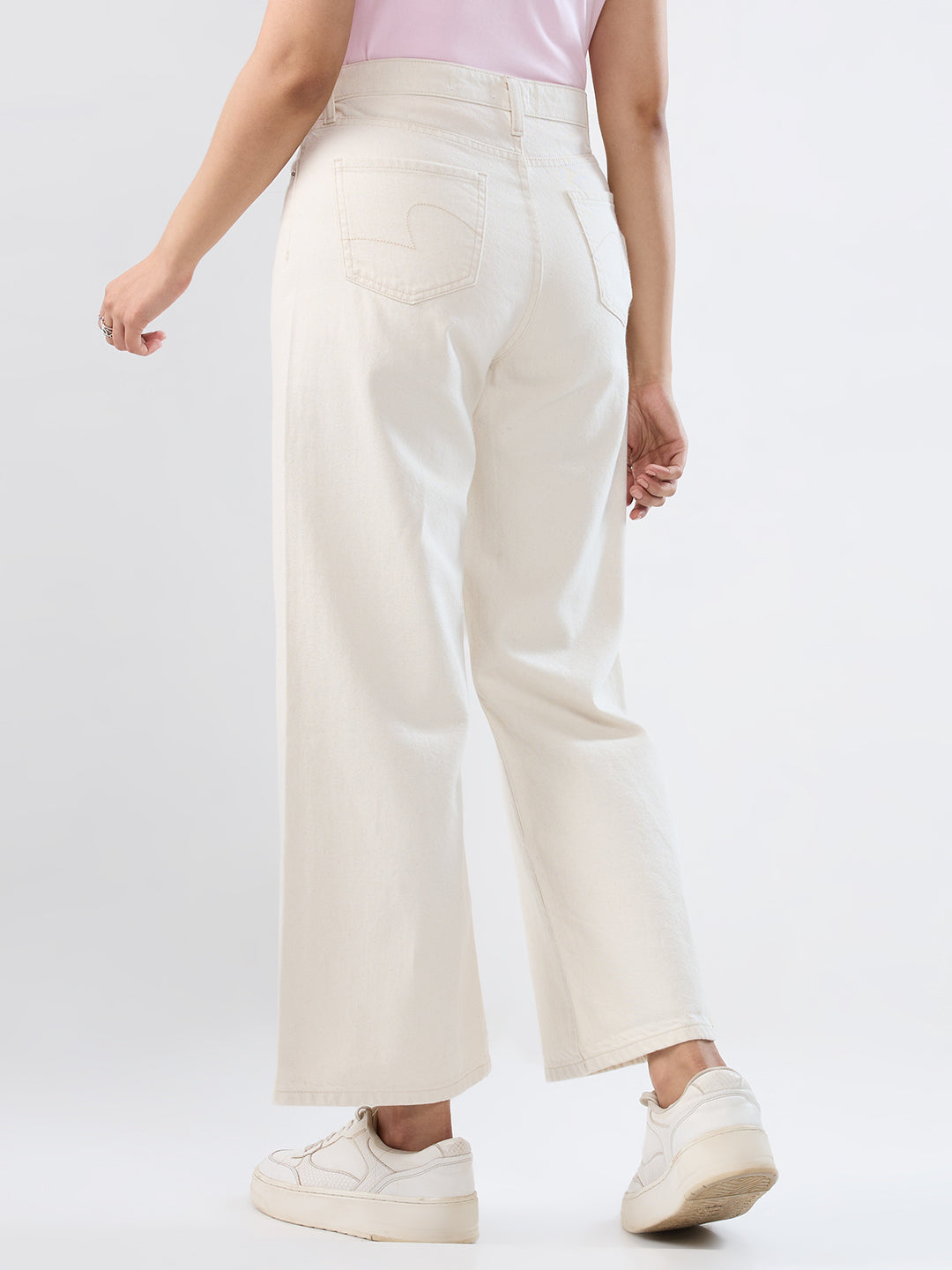 Women Bella-Wide Jeans Wide Leg White High Rise