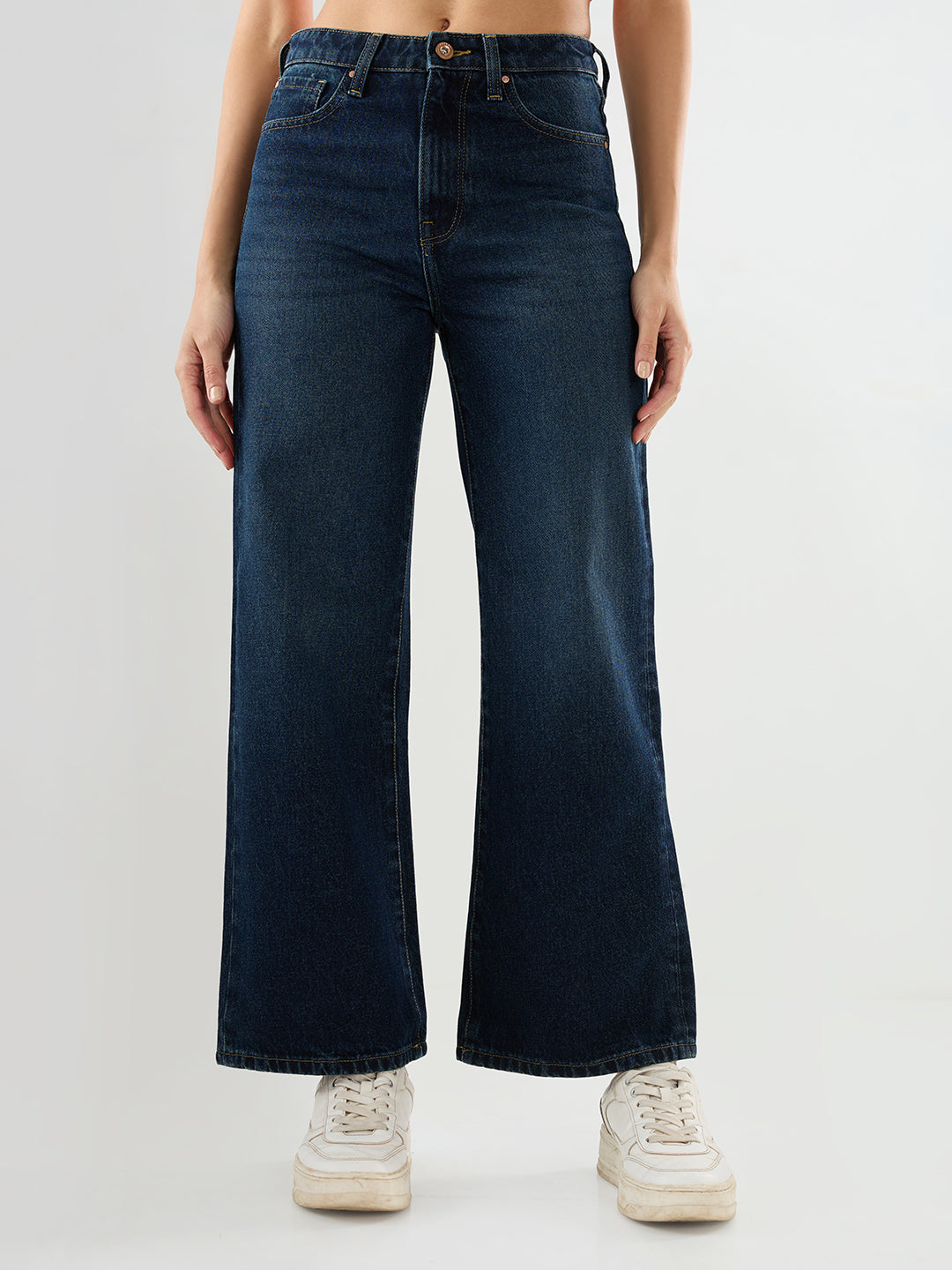 Women Bella-Wide Jeans Wide Leg Dark Blue High Rise