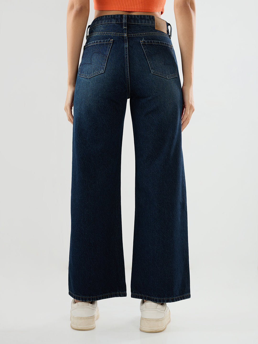 Women Bella-Wide Jeans Wide Leg Dark Blue High Rise
