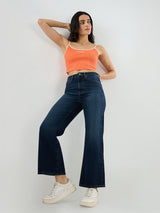 Women Bella-Wide Jeans Wide Leg Dark Blue High Rise