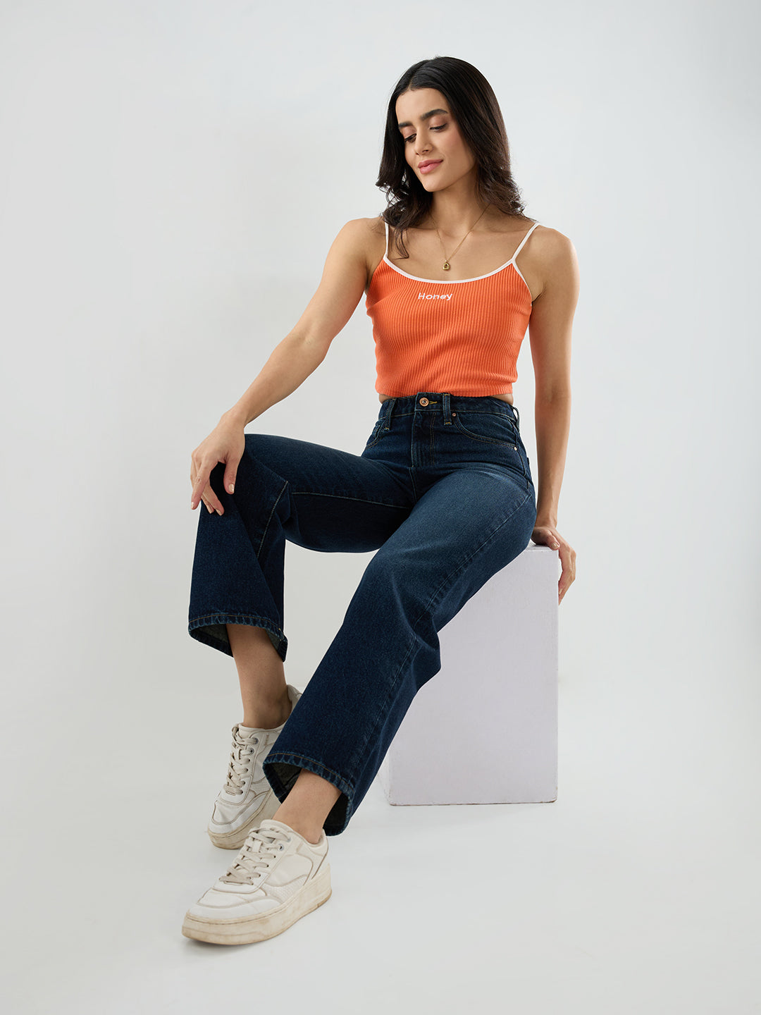 Women Bella-Wide Jeans Wide Leg Dark Blue High Rise