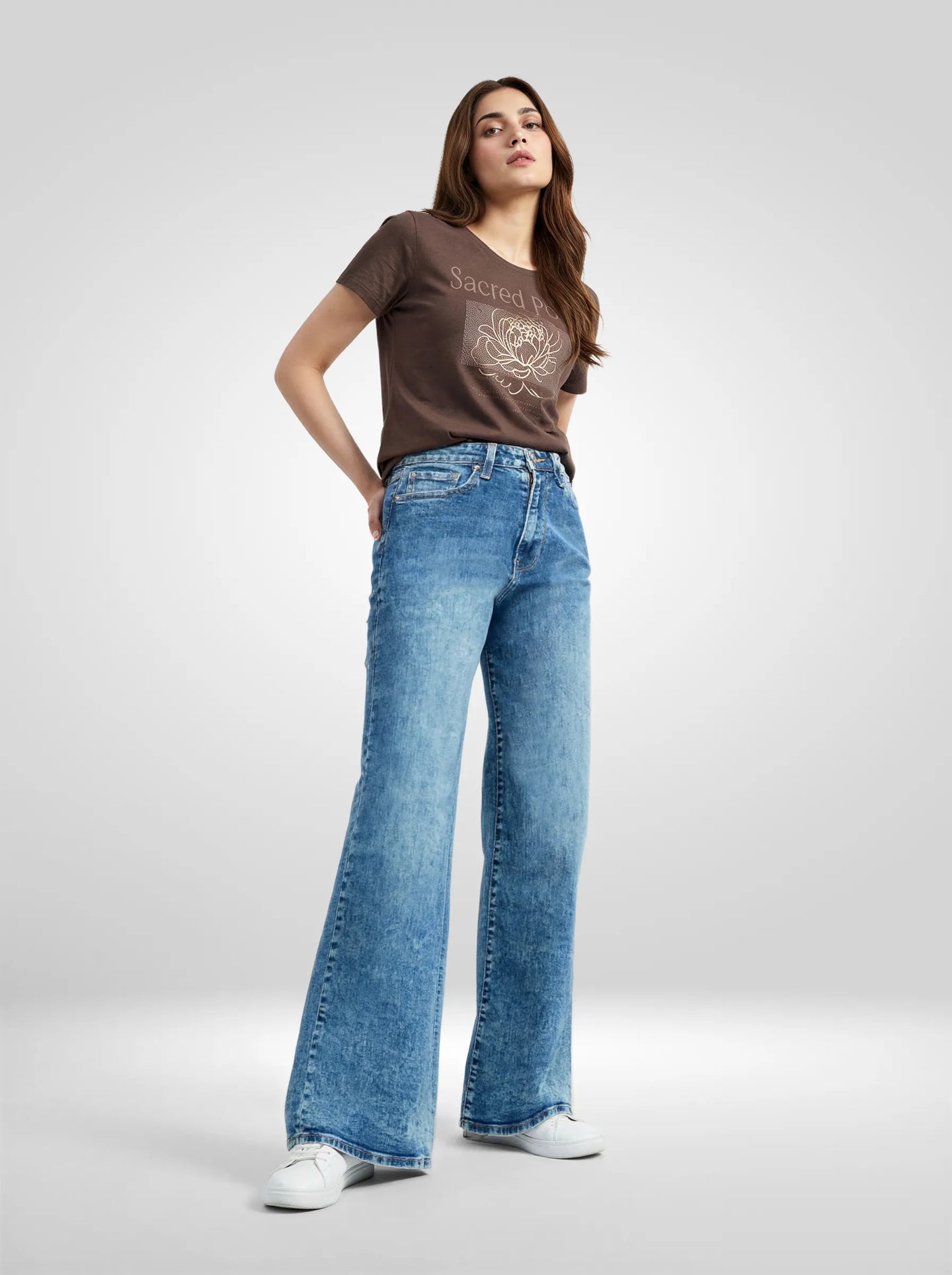 Women Bella-Wide Jeans Wide Leg Blue High Rise