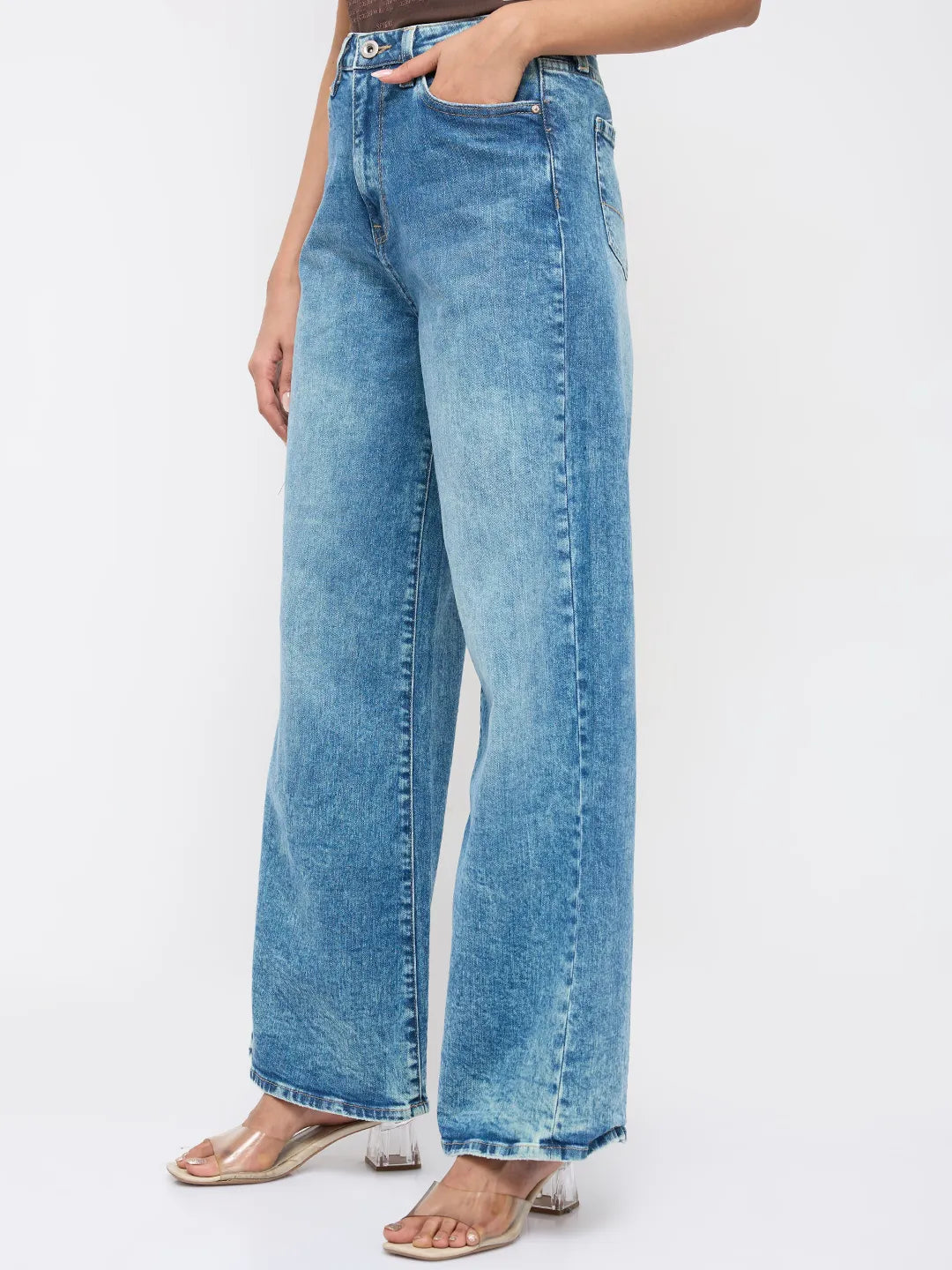 Women Bella-Wide Jeans Wide Leg Blue High Rise