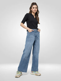 Women Bella-Wide Jeans Wide Leg Blue High Rise