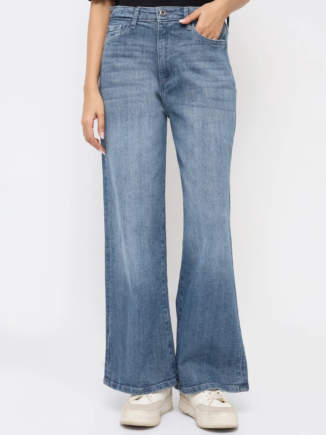 Women Bella-Wide Jeans Wide Leg Blue High Rise