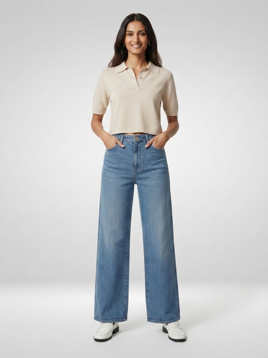 Women Bella-Wide Jeans Wide Leg Light Blue High Rise