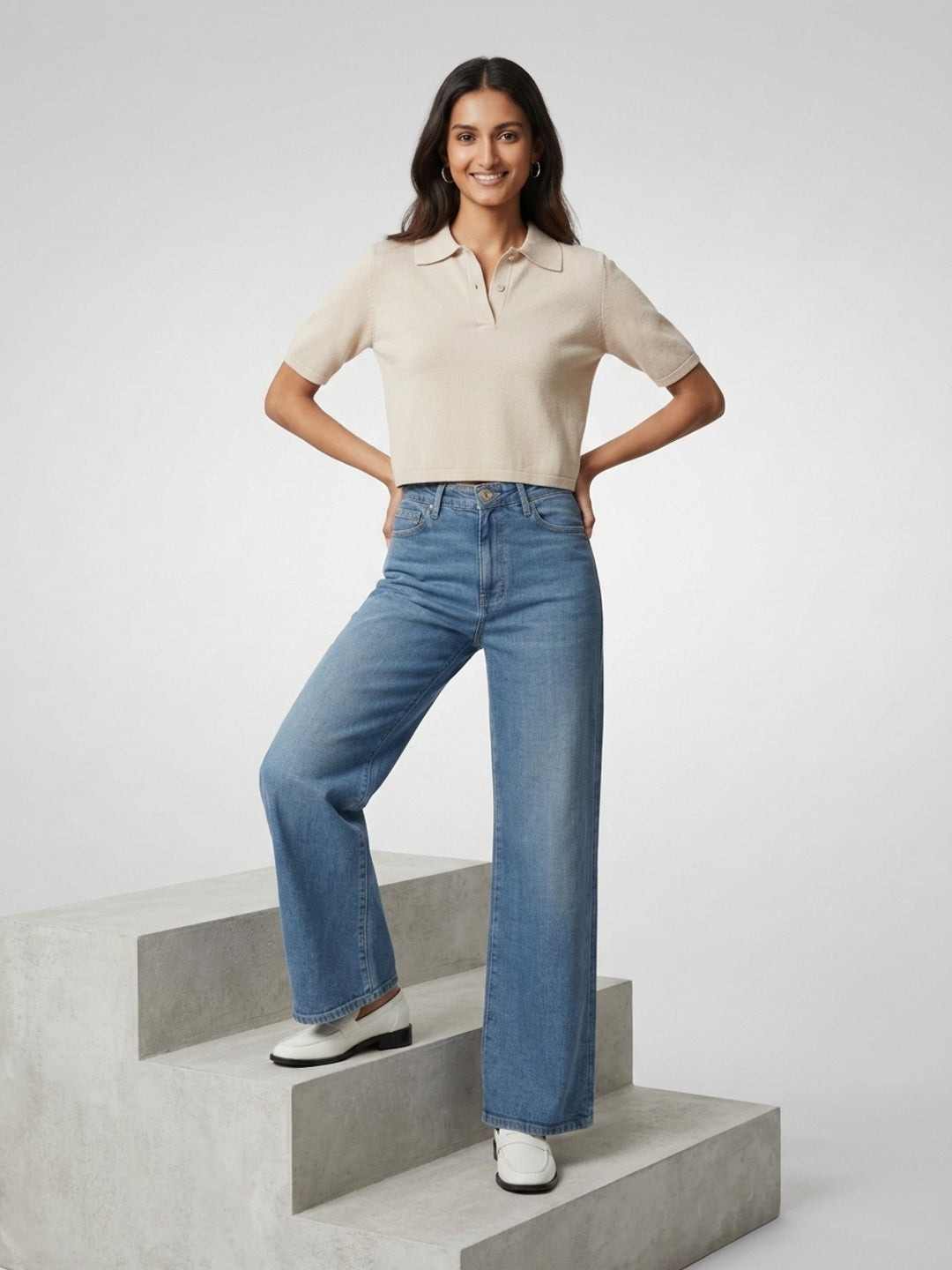 Women Bella-Wide Jeans Wide Leg Light Blue High Rise