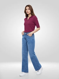 Women Bella-Wide Jeans Wide Leg Vintage Blue High Rise