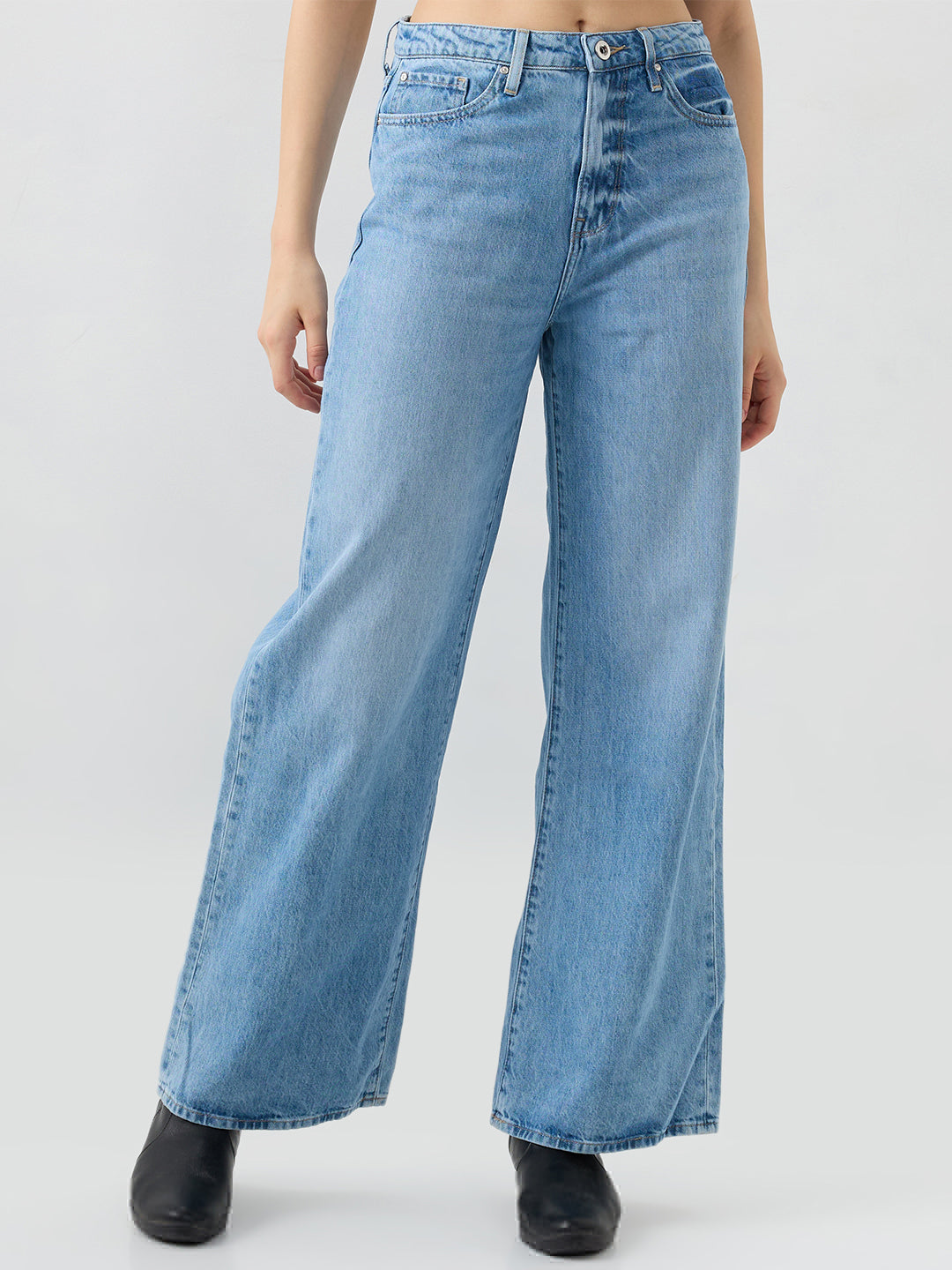 Women Bella-Wide Jeans Wide Leg Blue High Rise
