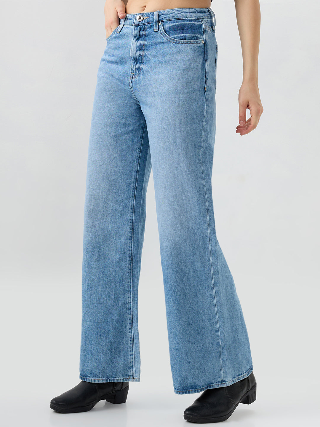 Women Bella-Wide Jeans Wide Leg Blue High Rise