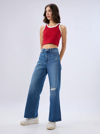 Women Bella-Wide Jeans Wide Leg Blue High Rise