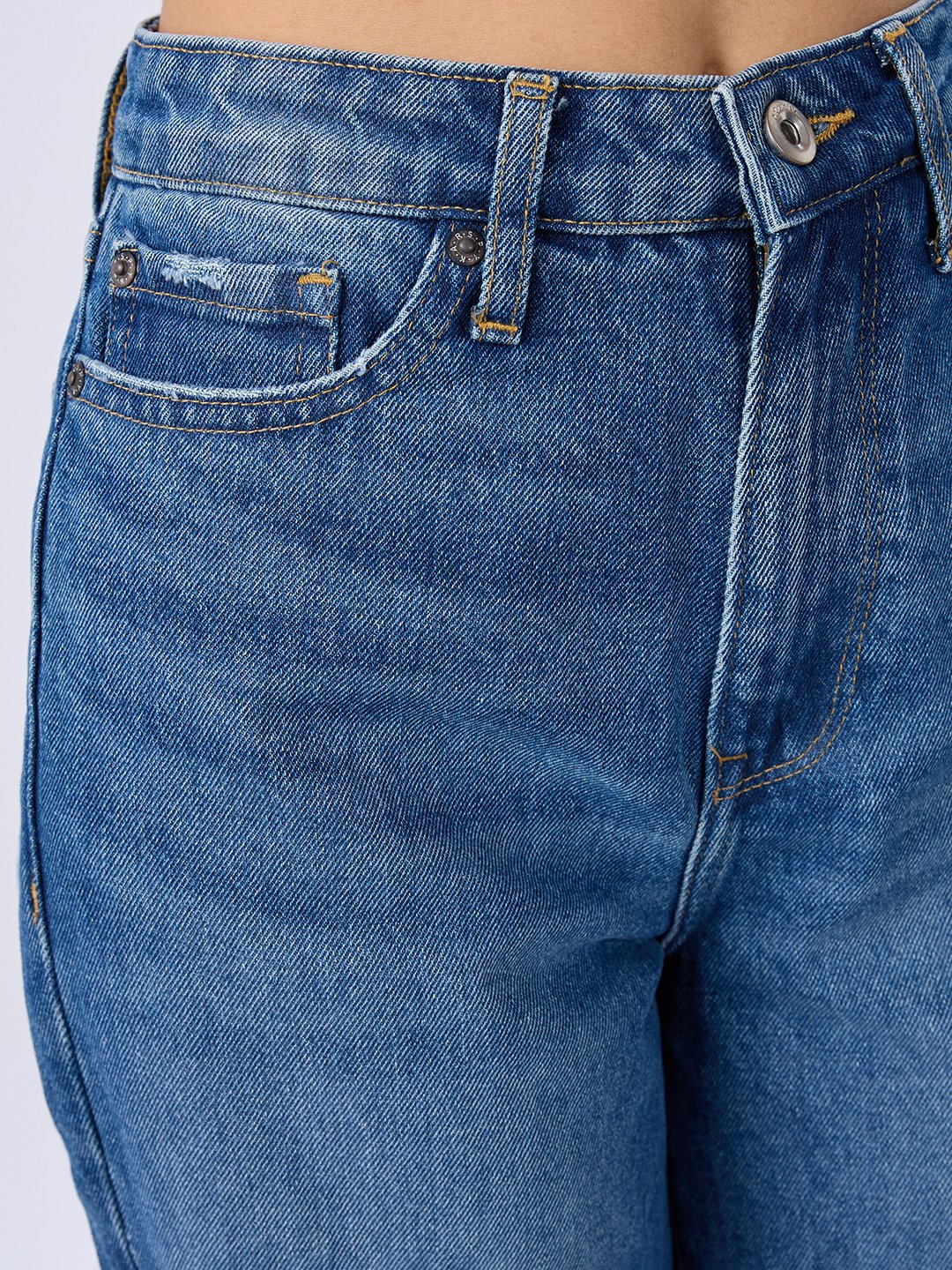 Spykar Vintage Blue Wide Leg High Rise Jeans For Women