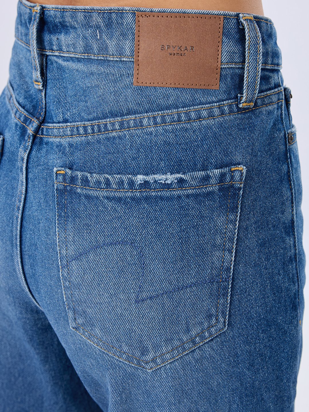 Spykar Vintage Blue Wide Leg High Rise Jeans For Women