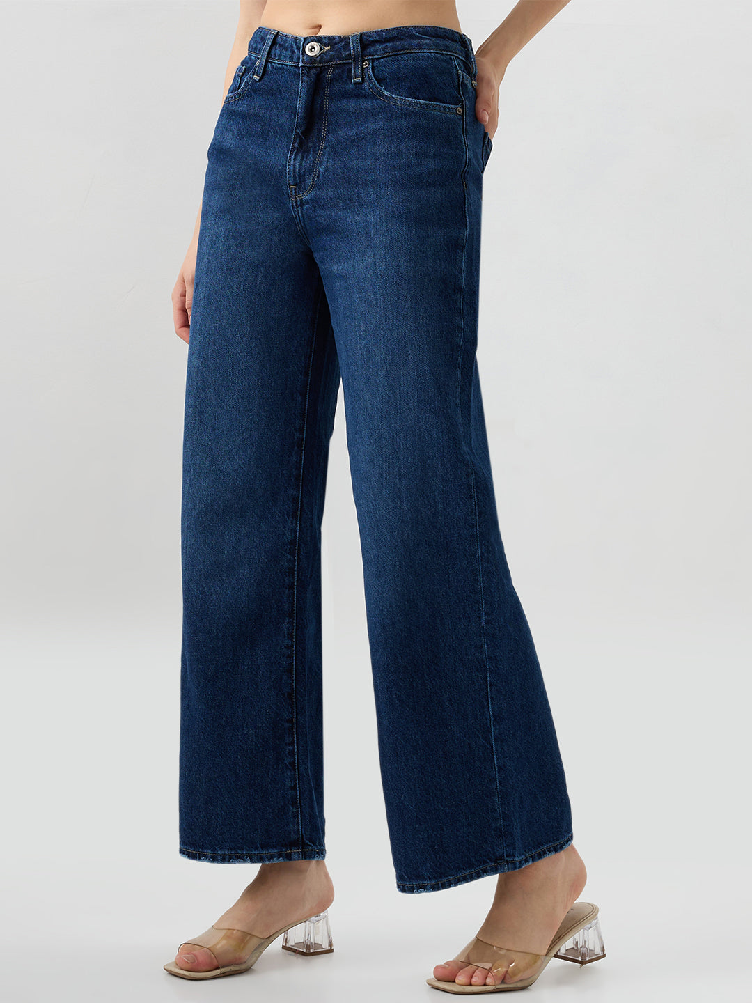 Women Bella-Wide Jeans Wide Leg Blue High Rise