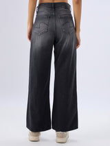 Women Jeans Wide Leg Black High Rise