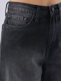 Women Jeans Wide Leg Black High Rise