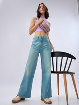 Women Bella-Wide Jeans Wide Leg Blue Mid Rise