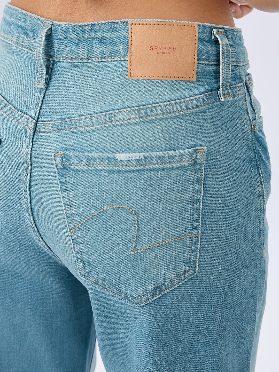 Spykar Mid Blue Wide Leg Mid Rise Jeans For Women