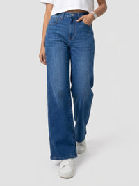Women Bella-Wide Jeans Wide Leg Mid Blue High Rise