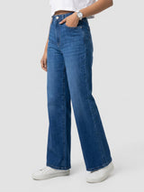 Women Bella-Wide Jeans Wide Leg Mid Blue High Rise