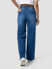 Women Bella-Wide Jeans Wide Leg Mid Blue High Rise