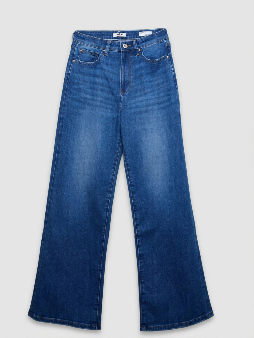 Women Bella-Wide Jeans Wide Leg Mid Blue High Rise