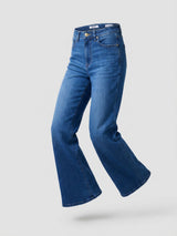 Women Bella-Wide Jeans Wide Leg Mid Blue High Rise