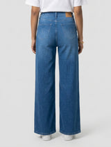 Women Bella-Wide Jeans Wide Leg Mid Blue High Rise