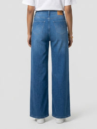 Women Bella-Wide Jeans Wide Leg Mid Blue High Rise