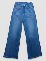 Women Bella-Wide Jeans Wide Leg Mid Blue High Rise