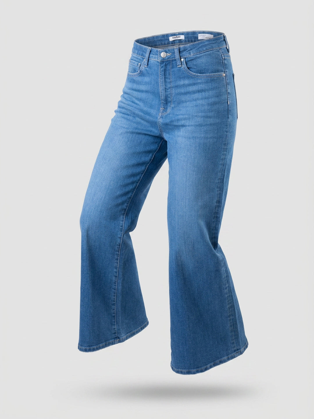 Women Bella-Wide Jeans Wide Leg Mid Blue High Rise