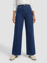 Women Bella-Wide Jeans Wide Leg Dark Blue High Rise