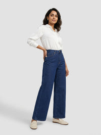 Women Bella-Wide Jeans Wide Leg Dark Blue High Rise