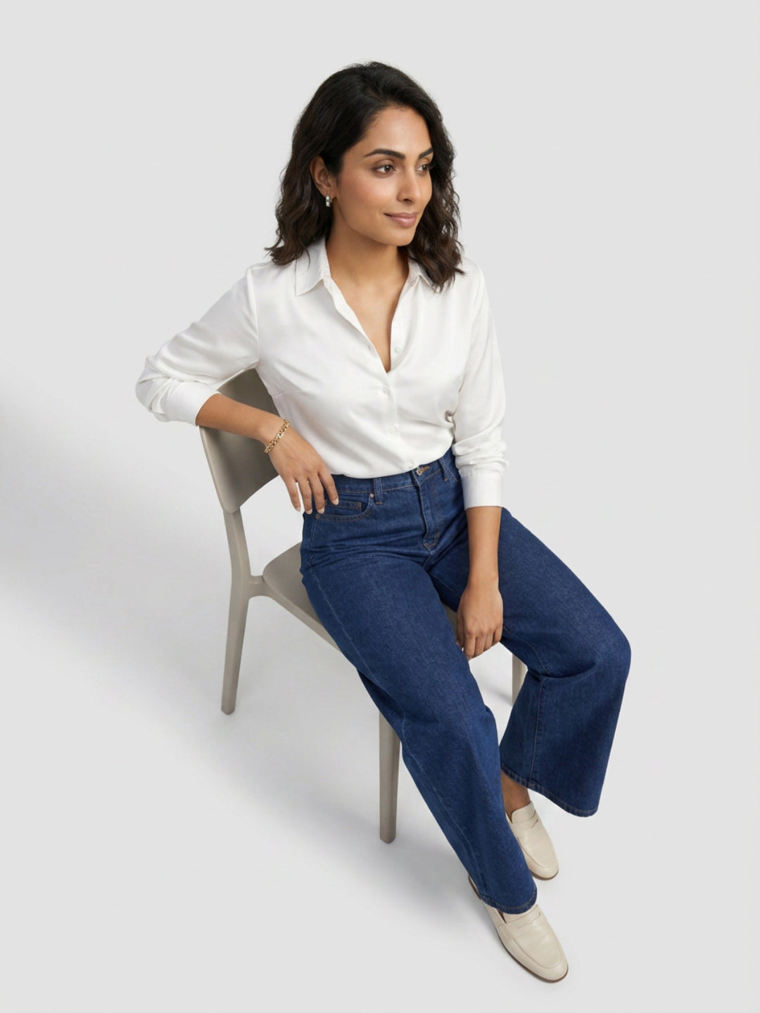 Women Bella-Wide Jeans Wide Leg Dark Blue High Rise