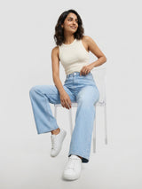 Women Bella-Wide Jeans Wide Leg Light Blue High Rise