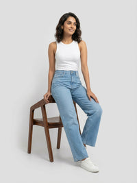 Women Bella-Wide Jeans Wide Leg Vintage Blue High Rise