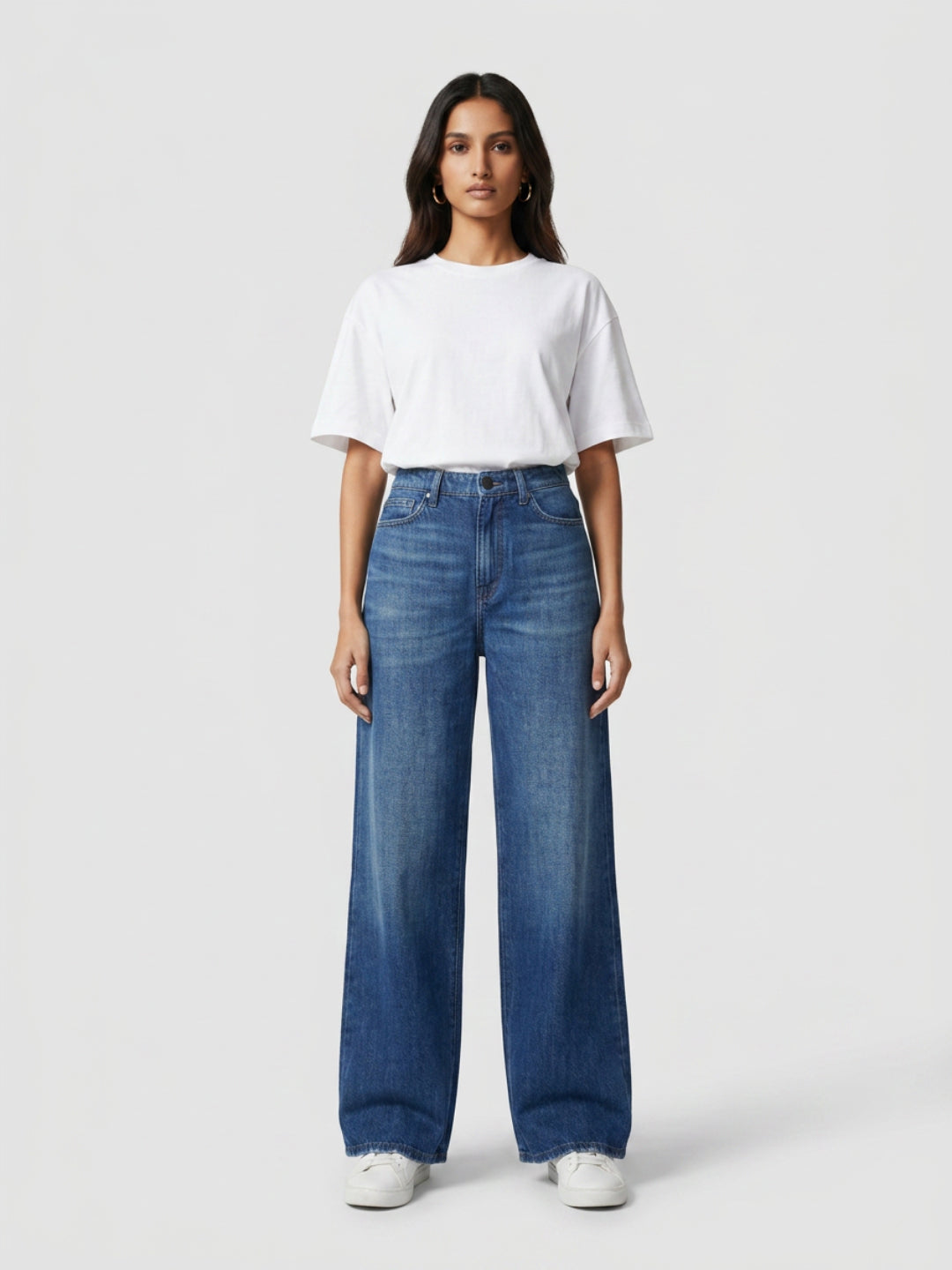 Women Bella-Wide Jeans Wide Leg Vintage Blue High Rise
