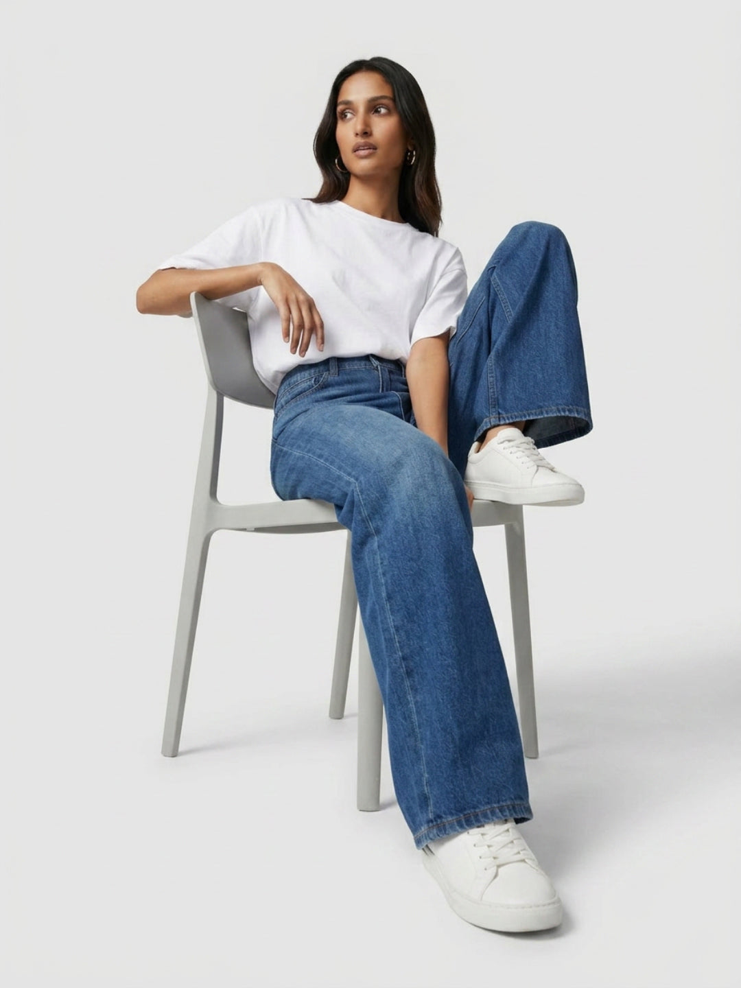 Women Bella-Wide Jeans Wide Leg Vintage Blue High Rise