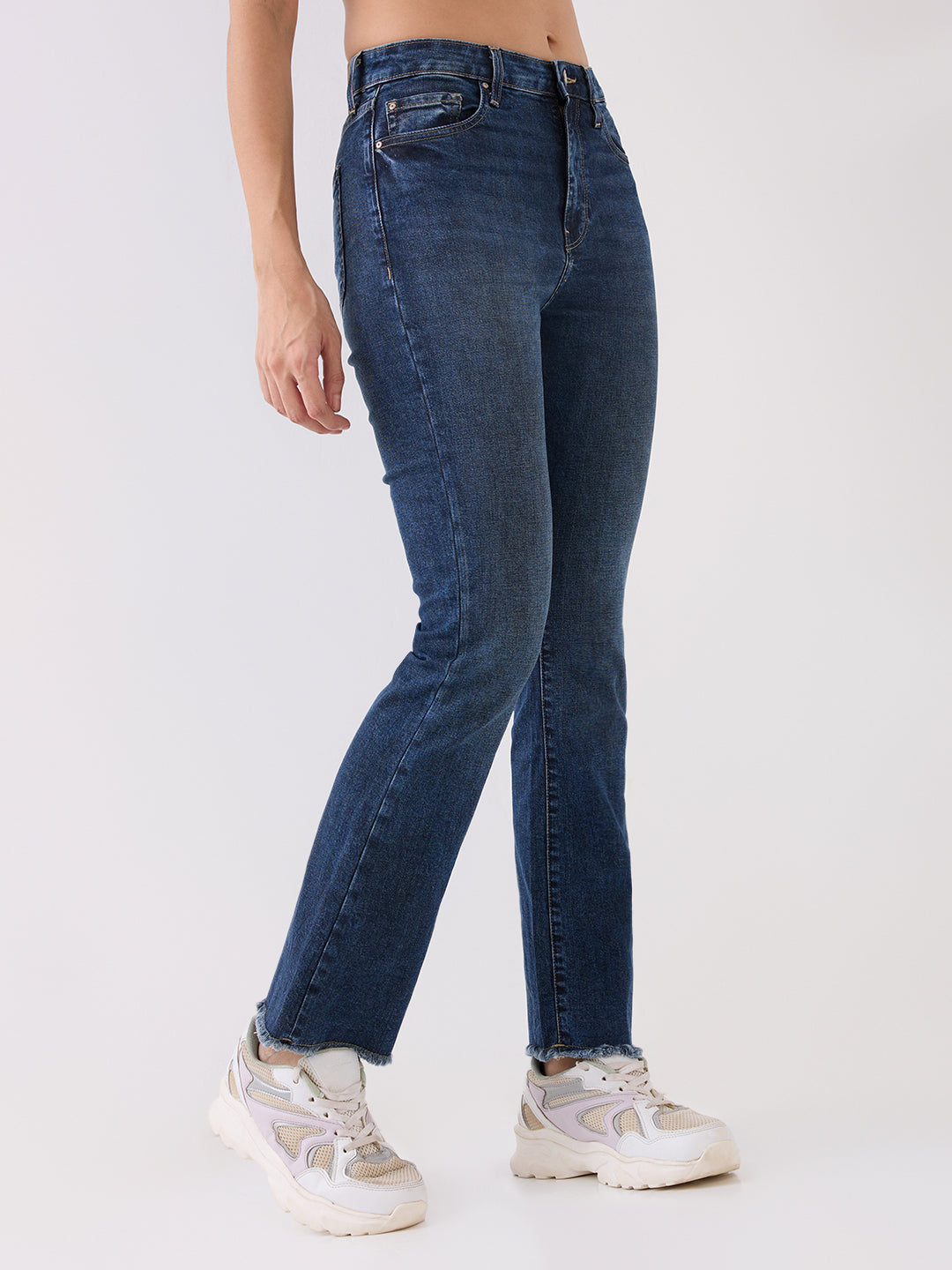 Spykar Blue High Rise Boot Cut Casual Jeans For Women