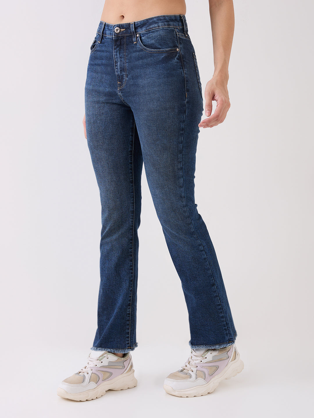 Spykar Blue High Rise Boot Cut Casual Jeans For Women