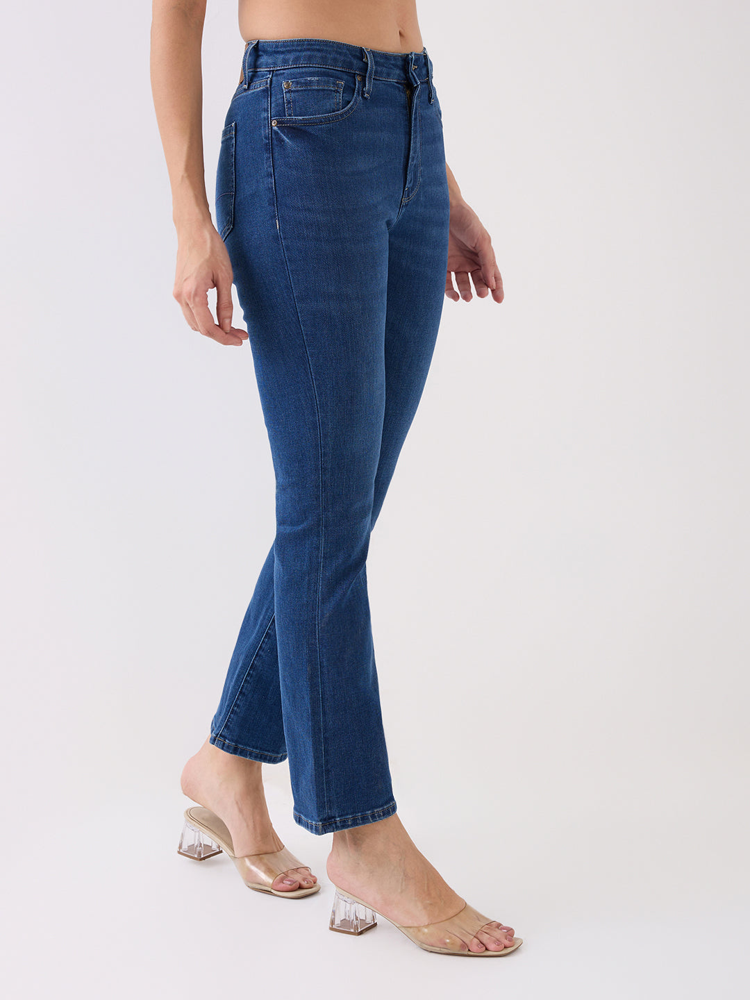 Spykar Blue High Rise Boot Cut Casual Jeans For Women
