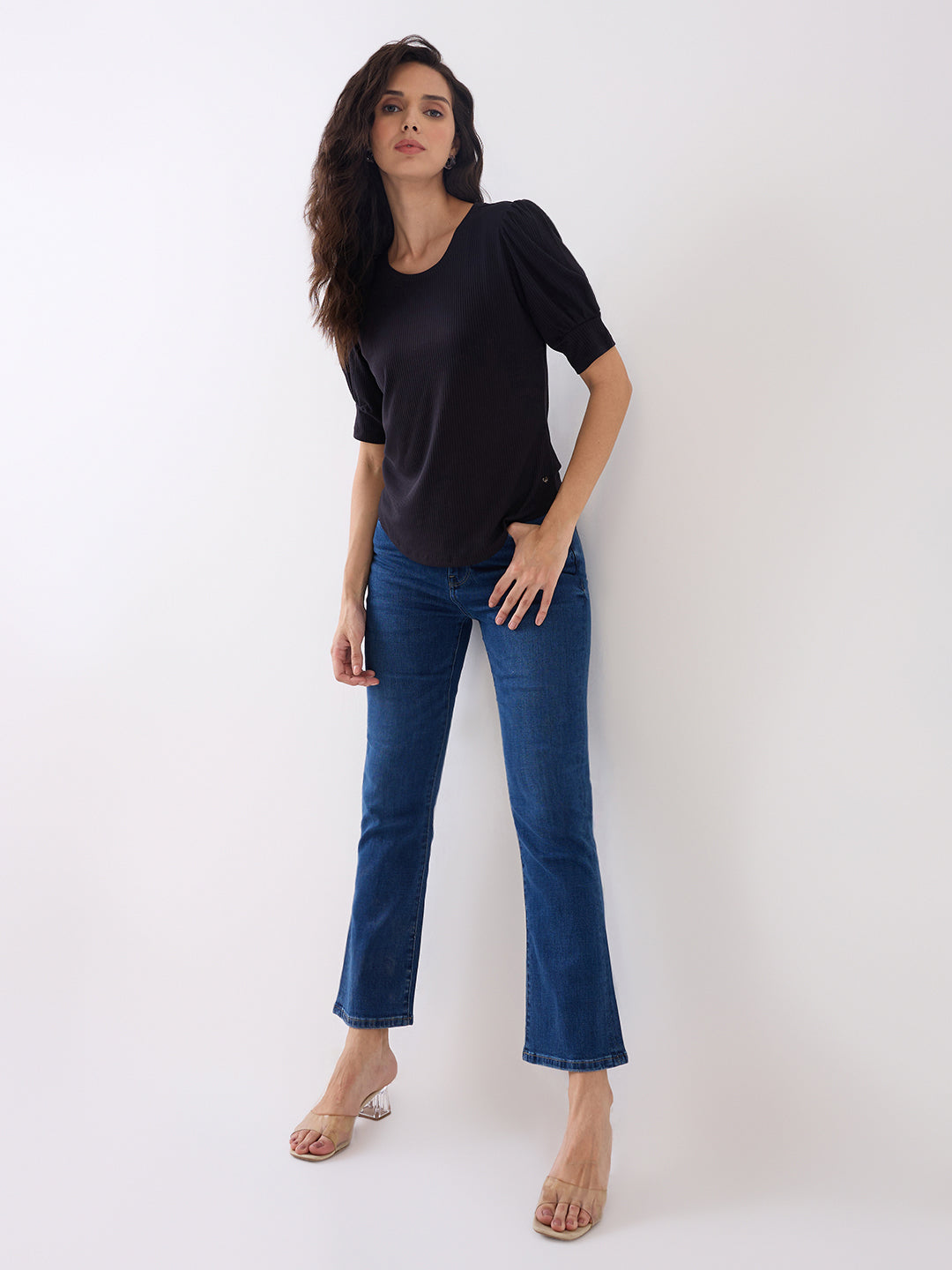Spykar Blue High Rise Boot Cut Casual Jeans For Women